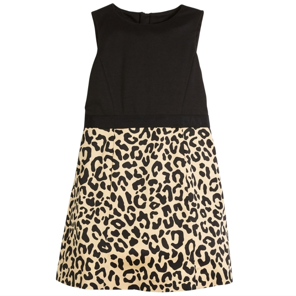 Milly minis leopard and black zip back dress